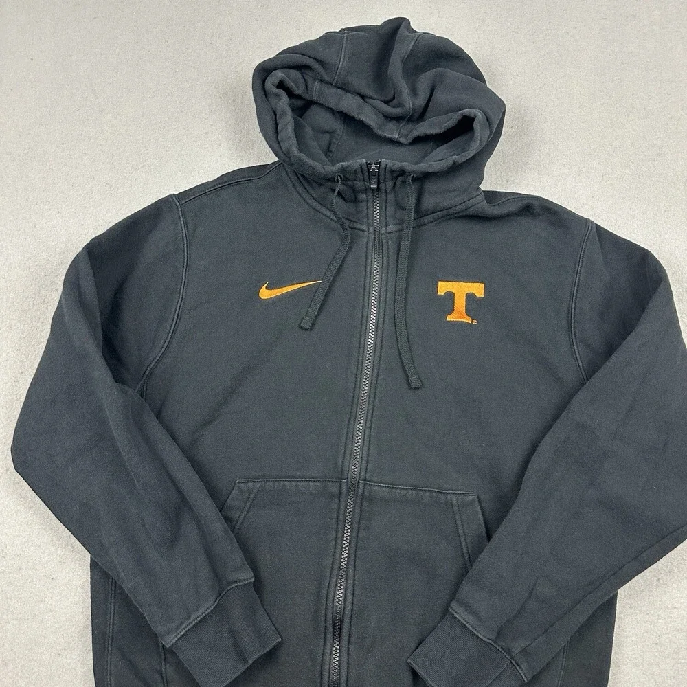 Tennessee Volunteers Hoodie Men Medium Black Nike Zip NCAA Sweatshirt Basketball